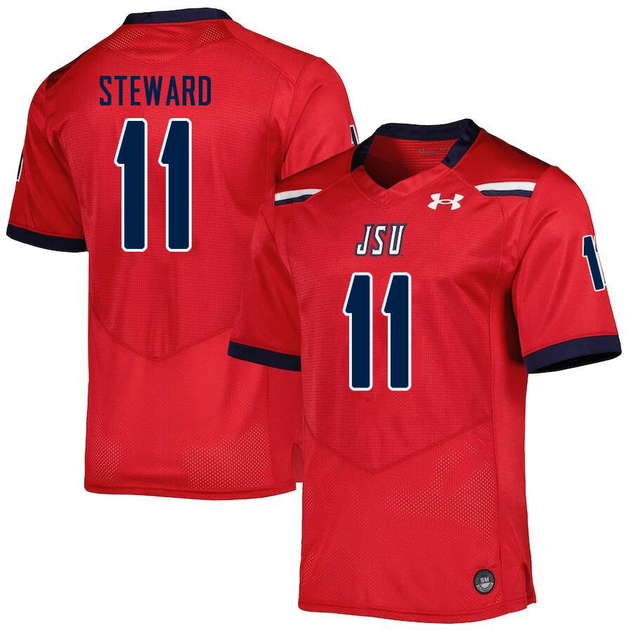 Men-Youth #11 Tim Steward Jackson State Tigers 2023 College Football Jerseys Stitched Sale-Red